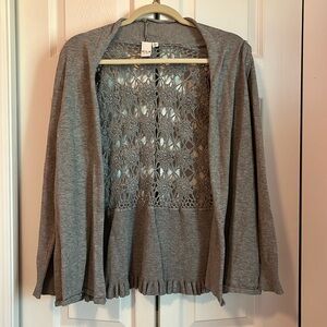 VILA Gray Open-Front Cardigan